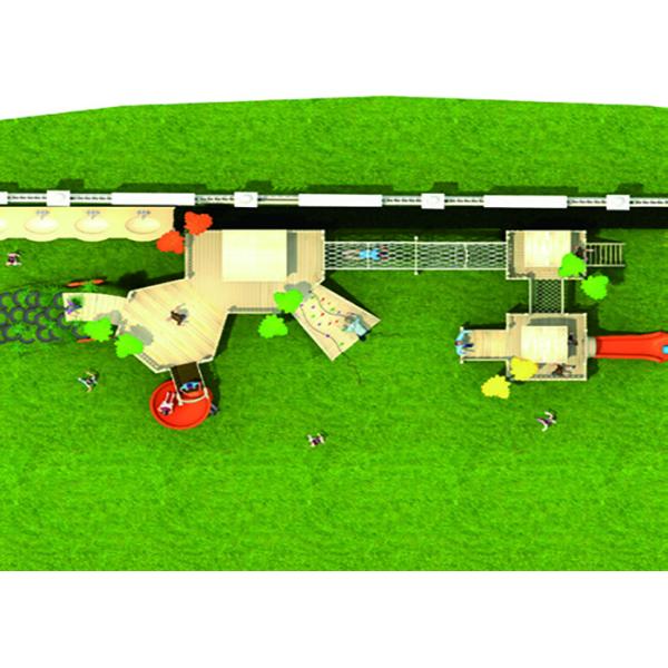 Multicolor Wooden Climbing Frame With Slide Backgrounds Burlywood UV Resistance