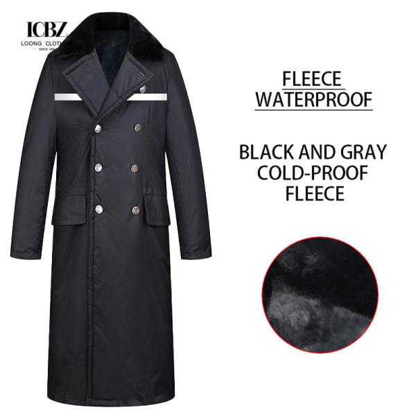 Customized Logo Printing Black Winter Coat Security Uniform Set for Security Guards