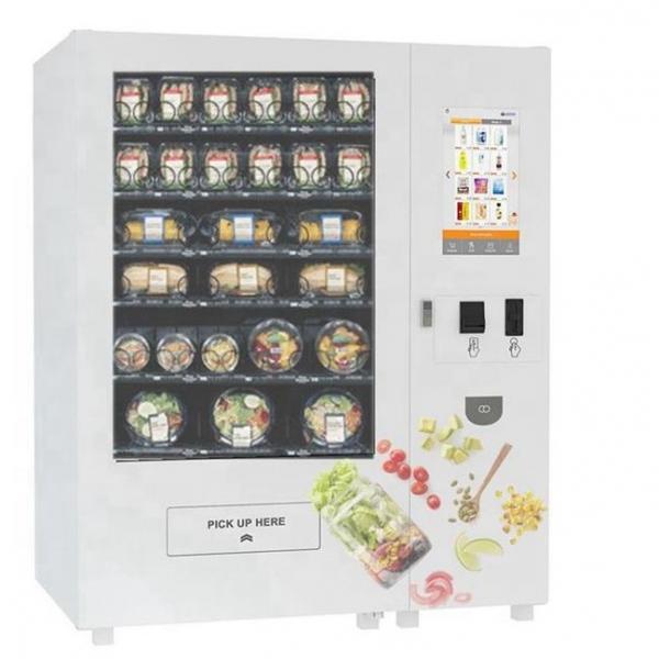 Quality Touch Screen Refrigerated Salad Vending Machine , Healthy Food Vending Locker With Lift for sale
