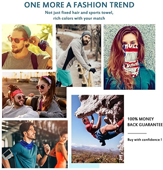 Funny Printed Tubes Folded Face Cover Neck Multifunctional Bandanas