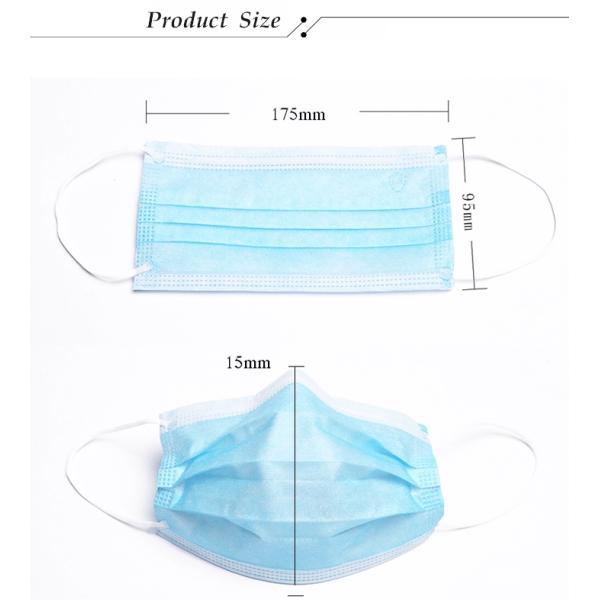 Ordinary 3 Ply Non Woven Surgical Face Mask Medical Use Disposable OEM