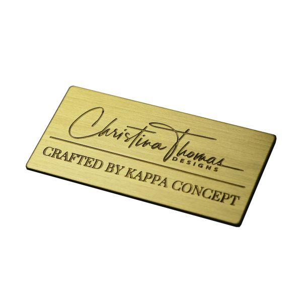 Decorative Custom Brass Nameplate Rectangular Etching Brass Name Plates