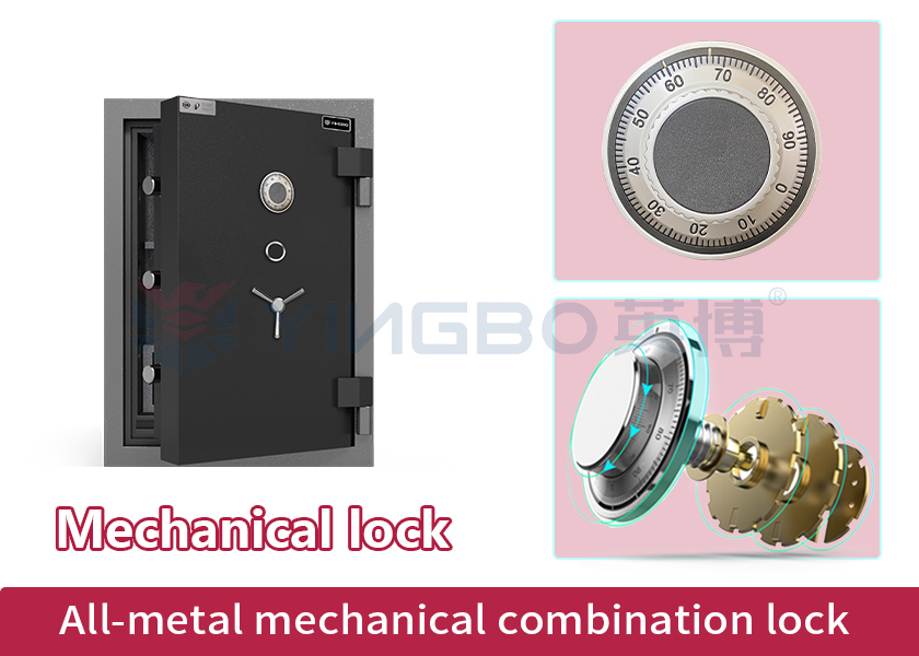 Yingbo Mechanical Lock Fireproof Safe Box Cement Material Fire Rating 2 Hours
