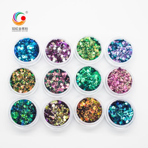 Xmas Decorations Chameleon Blue Loose Glitter For Nails Bulk Sequins 2MM