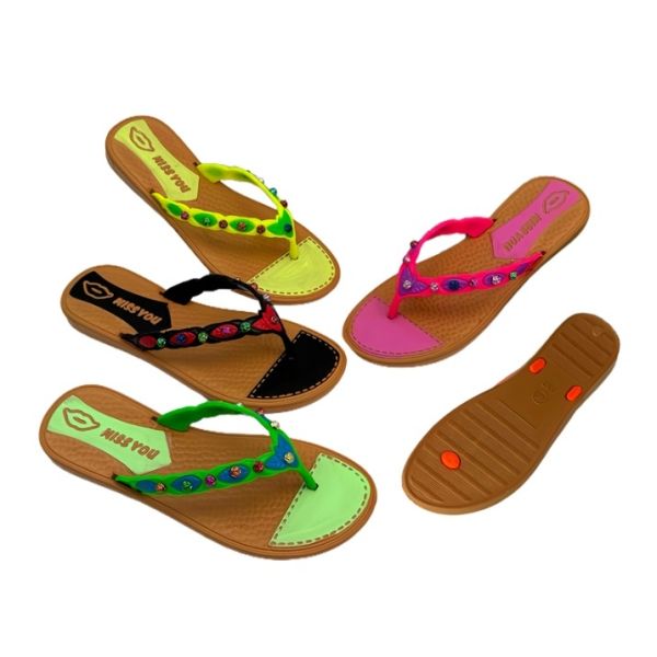 EVA Women Flip Flops with Rhinestone Decoration