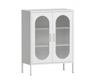 China OEM ODM Swing Glass Door Storage Cabinet With 4 Adjustable Foot on sale