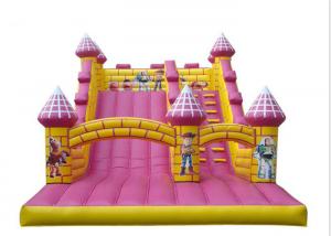 Buy cheap Jumping Commercial Grade Blow Up Water Slide Pink Color Double Lane Customized product