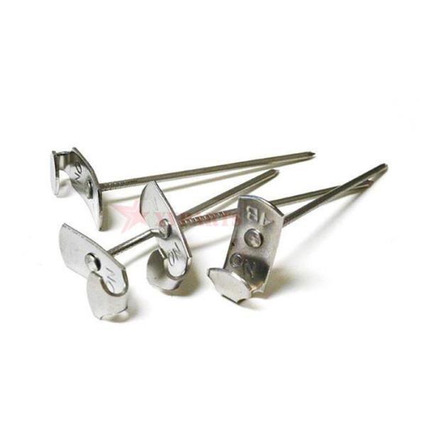 Round / Rectangular Base Metal Lacing Anchors For Removable Insulation Blanket