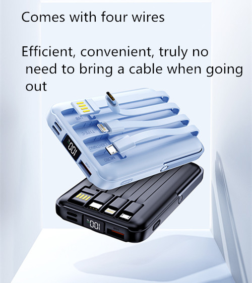 Universal Phone White Mini Powerbank with PD20W 22.5W Wired and Wireless Charging 10000mA