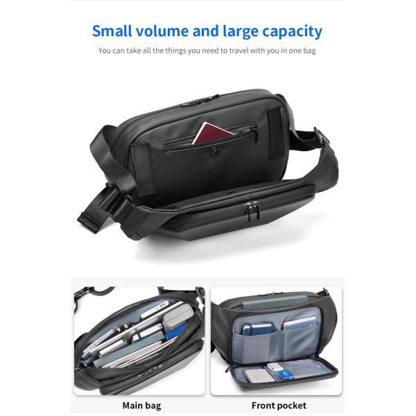 MingLu Polyester Men'S Anti Theft Sling Bag Daily Used Eco Friendly