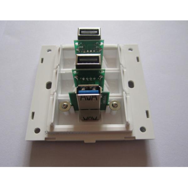 Best Quality Wall Socket White USB 3.0 + USB 2.0+ USB 2.0 Female To Female Plug Outlet