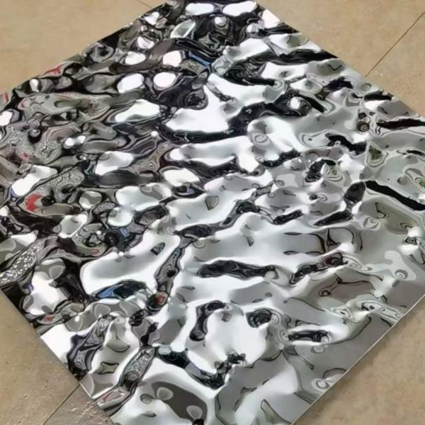 Decorative SUS304 Embossed Water Pattern Stainless Steel Sheet For Architectural Outdoor