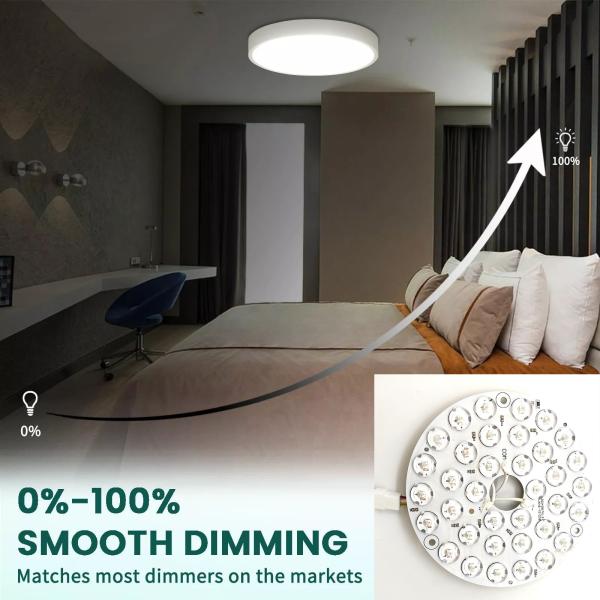 High Lumen 230V 15W 110MM 36V 3CCT Spare Part Ceiling Fan PCB Board Driver Less LED Modules Dimming And Color Adjustment
