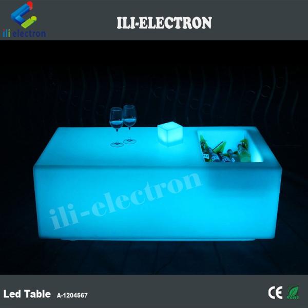 Battery KTV Nightclub Bar Furniture Illuminated Plastic LED Pub Table