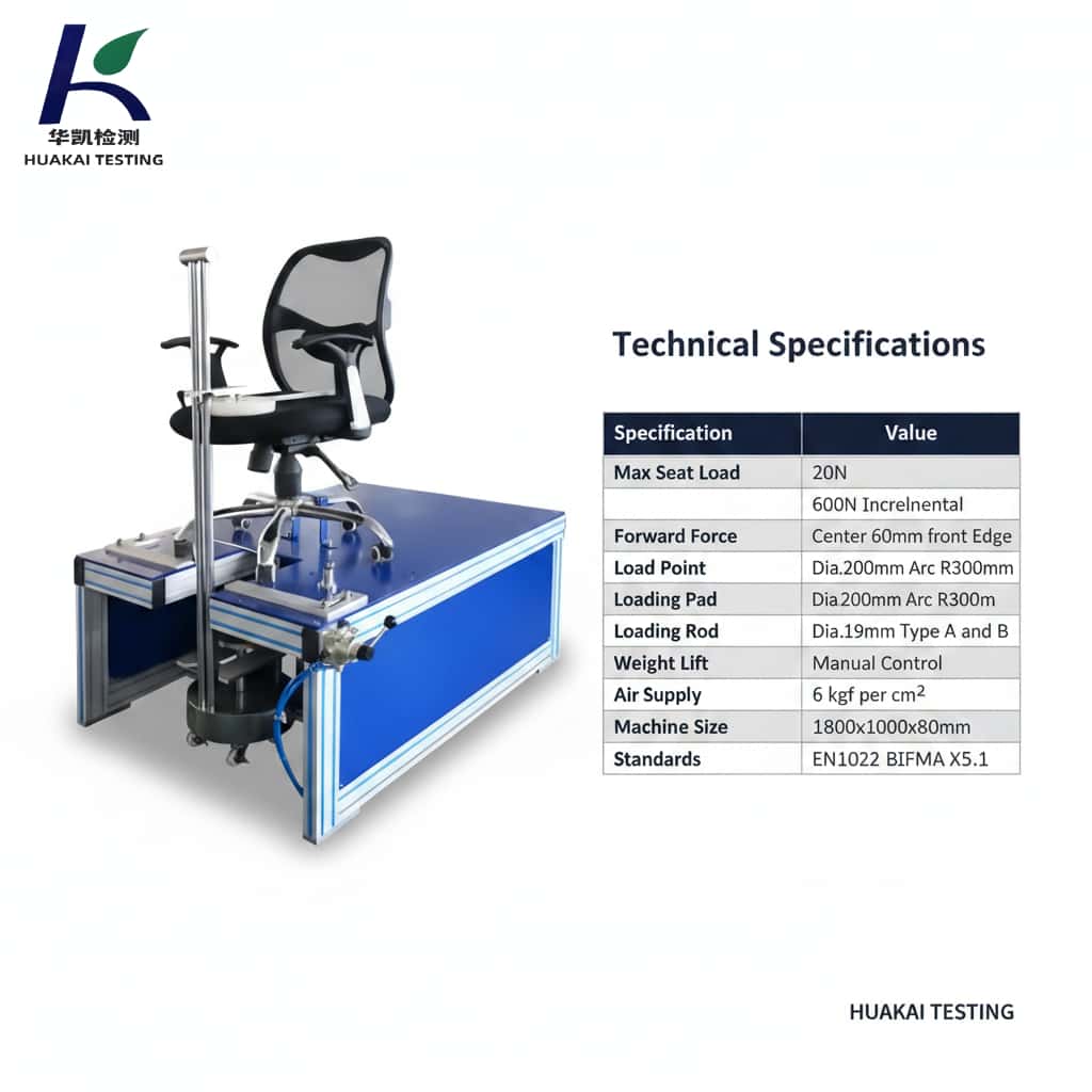 HK-821 Office Chair Stability Testing Machine Seat Front Rear Stability Tester for Furniture Laboratory