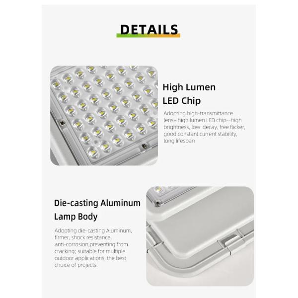 All In One Solar Street Light with Adjustable Lamp Arm Die-Casting Aluminum and LiFePO4 Battery