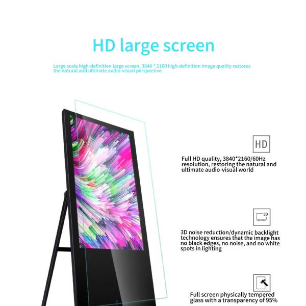 Portable Foldable Ground Stand 49 Inch Hollow Bottom LCD Advertising Display