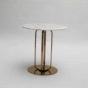 Buy cheap Modern Round Gold Coffee Table Marble Top For Living / Reception Room product