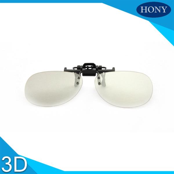 Clip On Plastic Circular Polarized 3D Glasses Scratch Proof For Movies