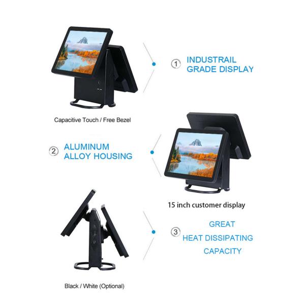 10 Points Capacitive Touchscreen Bar Pos System , Intel J1800 Cash Register Systems