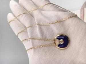 Buy cheap Dark Blue Lapis Lazuli  Luxury Gold Jewelry 18K Real Gold Chains With Pendants product