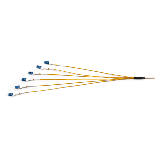 MPO/APC Male To 6 LC Uniboot Single Mode Breakout Cable OFNR Yellow Jacket
