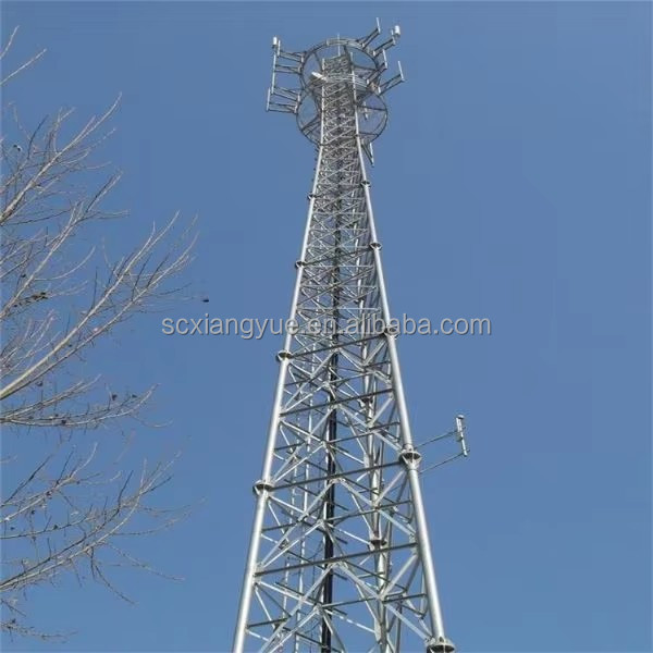 Customized Design 3 Legged Steel Lattice 5G Wifi Telecommunication Tubular Antenna Tower