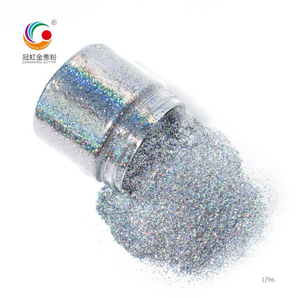 Silver White Holographic Glitter Powder For Handicraft Ink Printing Wallpaper
