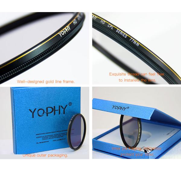 HD MRC DSLR Lens Filters , CPL Gold Line 77mm DSLR Polarizing Filter