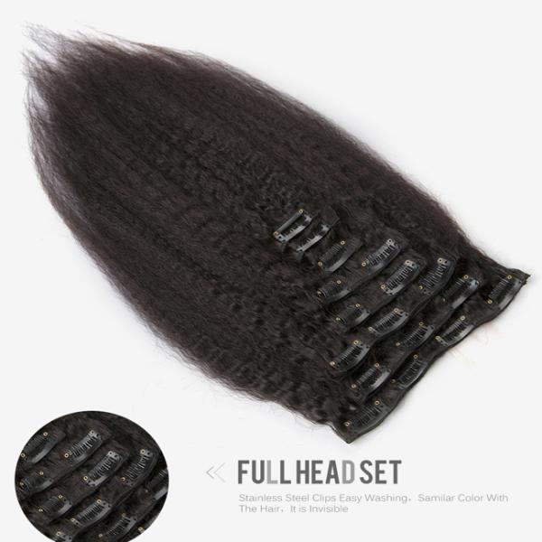 ODM Black Clip In Hair Extensions Deep Wave Quick Weave Lightweight