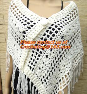 Buy cheap Crochet Scarf Women Pashmina Fur Designer Wrap Scarf Handmade Crocheted Multiwearing product