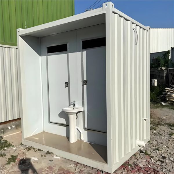 Steel Frame Mobile Toilet Container Corrosion Resistant and Customizable for Commercial Use