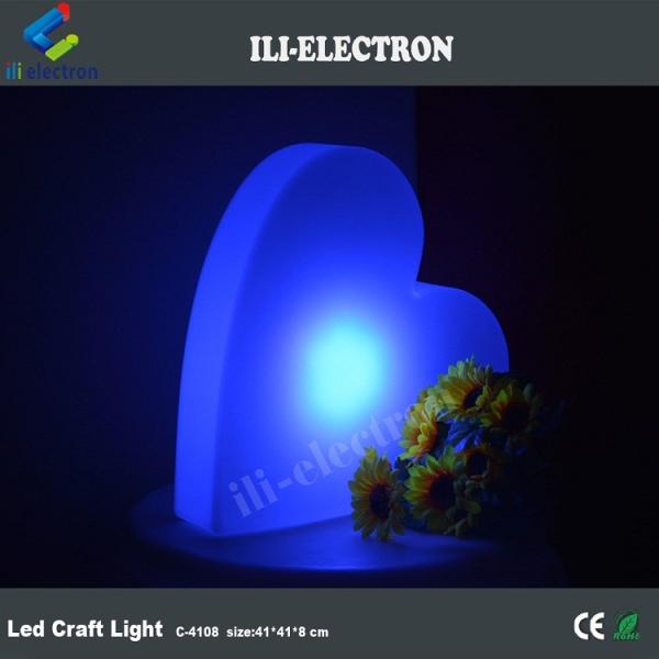 Plastic Pool Glow Lights , LED Heart Lights Colorful Changing Rechargeable
