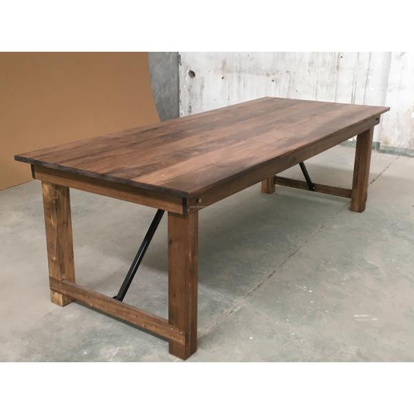 Cover Material Solid Wood Classical Design Folding Farm Dining Wedding Table with Wooden Cover and Folding Feature