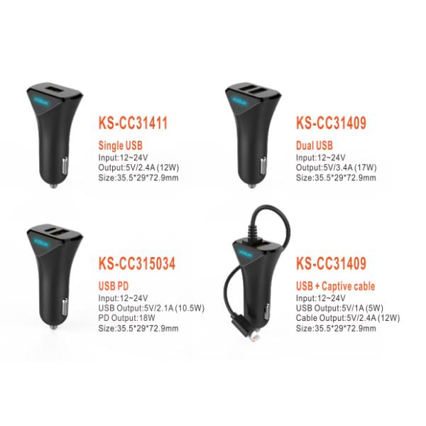 PAHs USB Type C 5V3A PD18W Single Port Car Charger