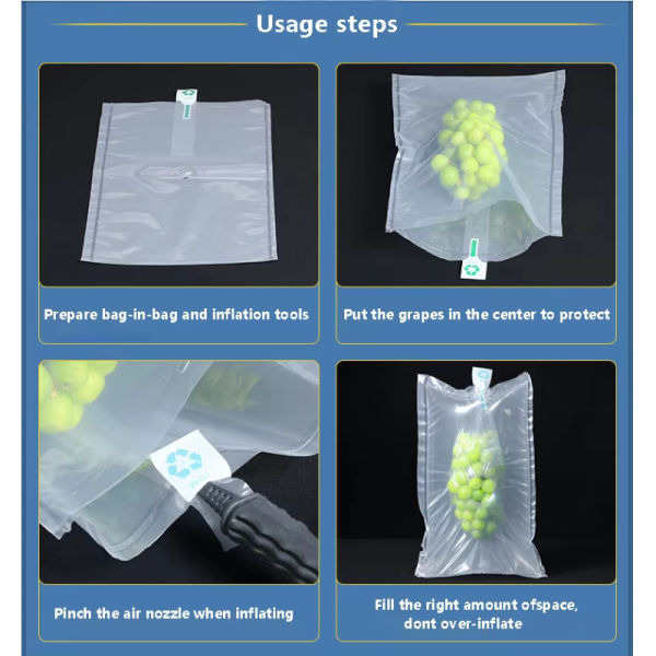 Lot Clear Plastic Air Column Storage Bag for Red Wine Shock Proof Transparent Cushion Packing Pouch