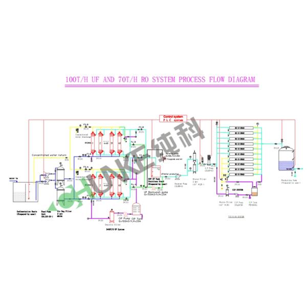 UF System Ultrafiltration Machine / Reverse Osmosis Water System 100T
