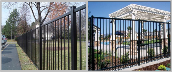 Durable Black Iron Pool Fence , Outdoor Metal Fence Corrosion Resistance
