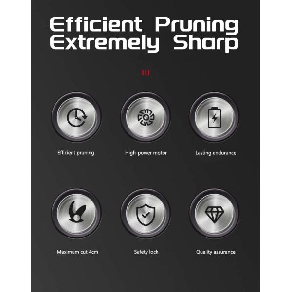 Cordless Lithium Pruning Shears Adjustable Thick Rechargeable Portable Garden Pruning Tools