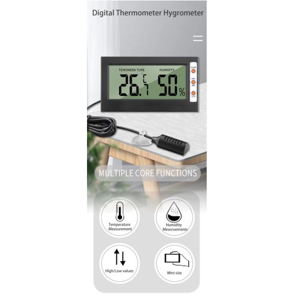DTH-06 Digital Electronic Hygrometer Thermometer, Household Humidity Temperature Meter With Max Min Temperature Record Function