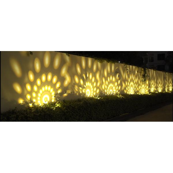 High conversion RGB colorful light solar spot light outdoor courtyard wall lighting