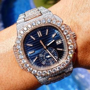 China Luxury Hip Hop Iced Out Bling Bling Watches For Mens Moissanite Diamond on sale