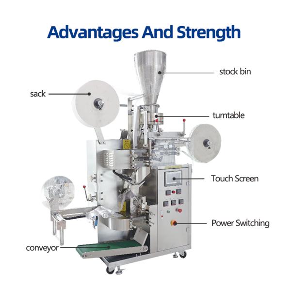 Inner & Outer Bag Filter Paper Tea Packing Machine for Tea Powder Fully Automatic CE,SGS,TUV Certified