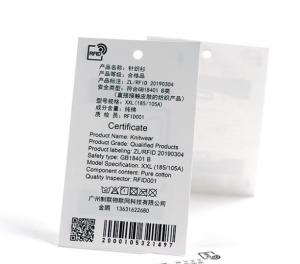 Buy cheap 860MHZ RFID Hang Tag Label For Cloth Garment Shoes ISO18000 6C product