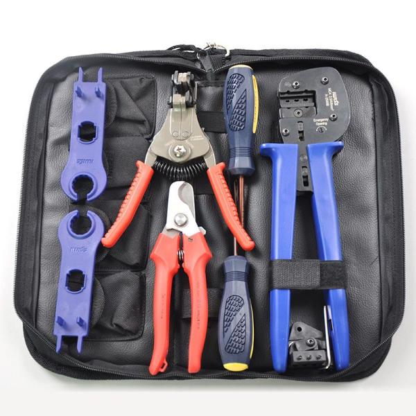 Solar Tool Kit Bag Solar Tool Set Crimping Tool with Cable Stripper Cable Cutter Solar Connector Spanner 2.5/4/6mm2 PV