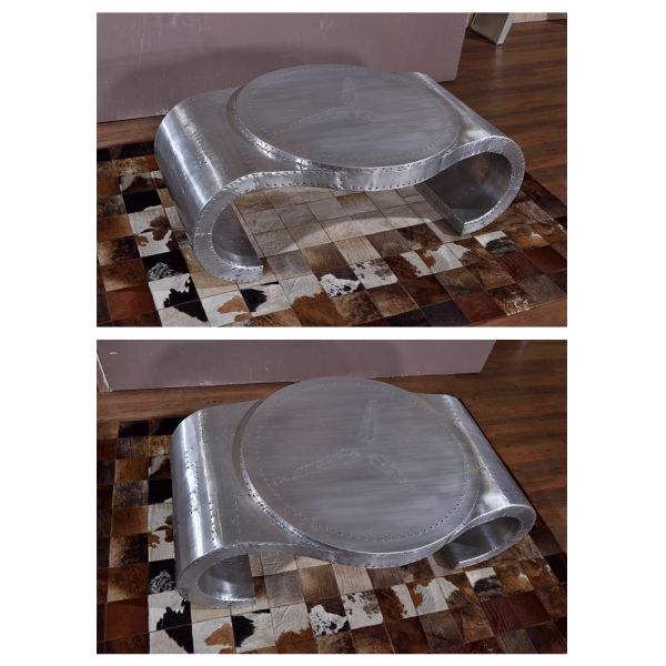 Nidea #8645 Guangdong Nidea Coffee Table Original Industrial Style Flat Table Personalized Aluminum Rivet Metal Watch-Shaped Design