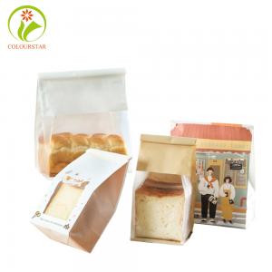 China Recyclable 120gsm FSC Bakery Packaging Bread Bags CMYK With Window on sale