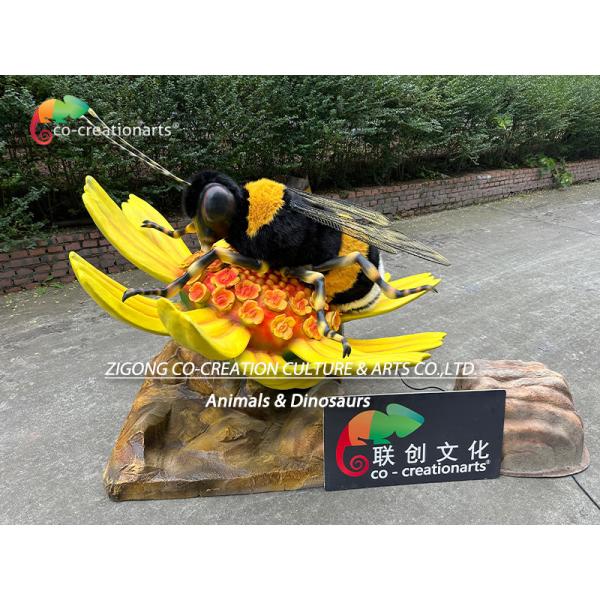 Animatronic Insects Customized Animatronic Bee With Flower For Theme Park Decoration