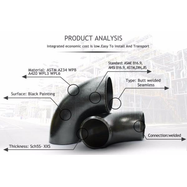 Carbon Steel Butt Welding 316L Stainless Steel Pipe Fittings 90D Elbow