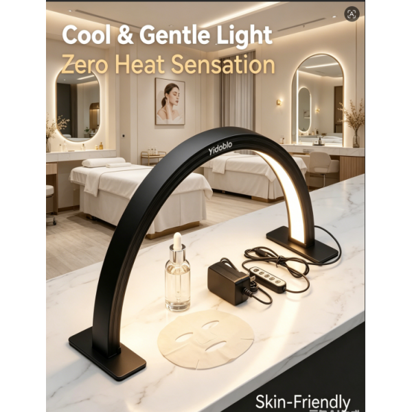 Professional Adjustable LED Arch Light, Yidoblo Half Moon Task Lamp CRI 95 for Nail Techs, Tattoo Artists & Table Work Lighting